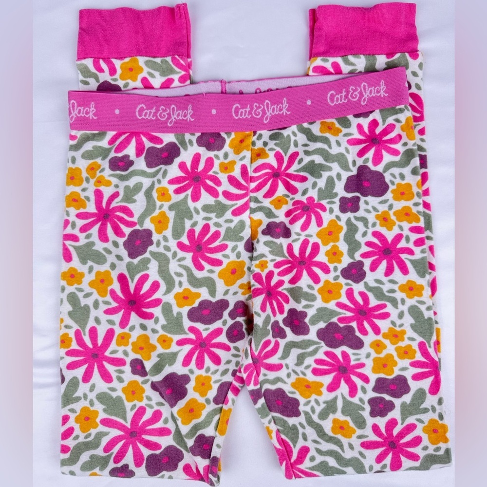 Cat & Jack Floral Sleepwear Style Jogger Pants with Elastic